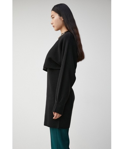 AZUL by moussy（アズールバイマウジー）の「LAYERD SET KNIT TUNIC/レイヤードセットニットチュニック（チュニック・レディース・ダークオレンジ/グレー/ブラック・FREE）」の8枚目の写真