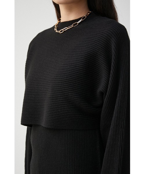 AZUL by moussy（アズールバイマウジー）の「LAYERD SET KNIT TUNIC/レイヤードセットニットチュニック（チュニック・レディース・ダークオレンジ/グレー/ブラック・FREE）」の10枚目の写真