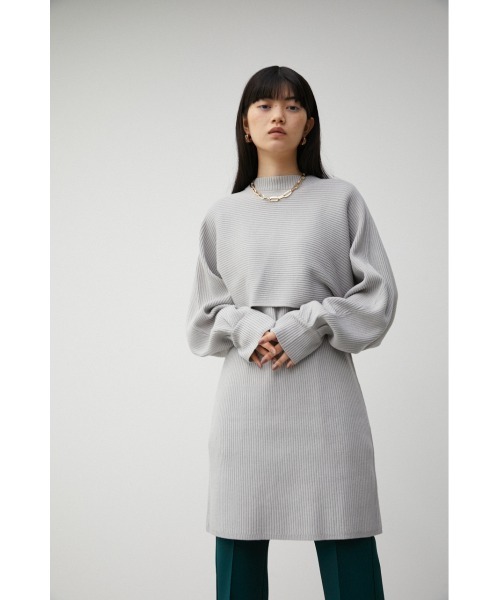 AZUL by moussy（アズールバイマウジー）の「LAYERD SET KNIT TUNIC/レイヤードセットニットチュニック（チュニック・レディース・ダークオレンジ/グレー/ブラック・FREE）」の14枚目の写真