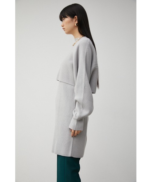 AZUL by moussy（アズールバイマウジー）の「LAYERD SET KNIT TUNIC/レイヤードセットニットチュニック（チュニック・レディース・ダークオレンジ/グレー/ブラック・FREE）」の18枚目の写真