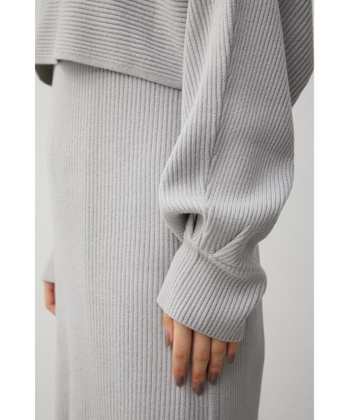 AZUL by moussy（アズールバイマウジー）の「LAYERD SET KNIT TUNIC/レイヤードセットニットチュニック（チュニック・レディース・ダークオレンジ/グレー/ブラック・FREE）」の21枚目の写真