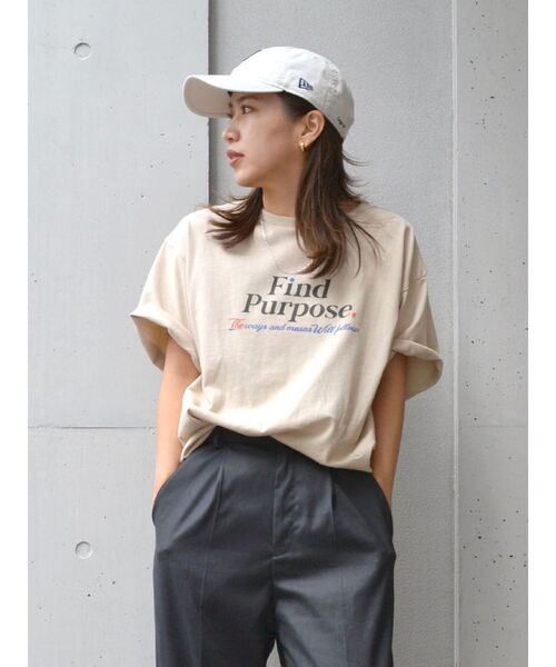 Ungrid（アングリッド）の「Find PurposeロゴルーズTee（Tシャツ/カットソー・レディース・ベージュ/ネイビー/オフホワイト・FREE）」の3枚目の写真
