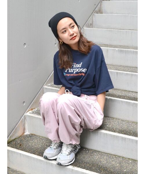 Ungrid（アングリッド）の「Find PurposeロゴルーズTee（Tシャツ/カットソー・レディース・ベージュ/ネイビー/オフホワイト・FREE）」の12枚目の写真