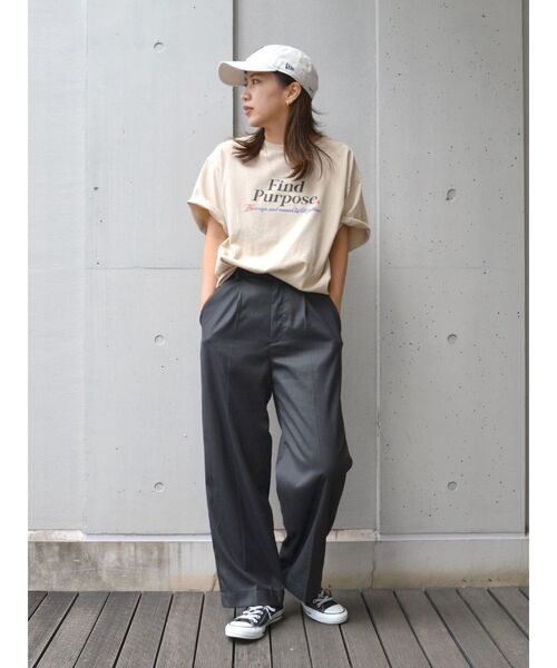 Ungrid（アングリッド）の「Find PurposeロゴルーズTee（Tシャツ/カットソー・レディース・ベージュ/ネイビー/オフホワイト・FREE）」の22枚目の写真