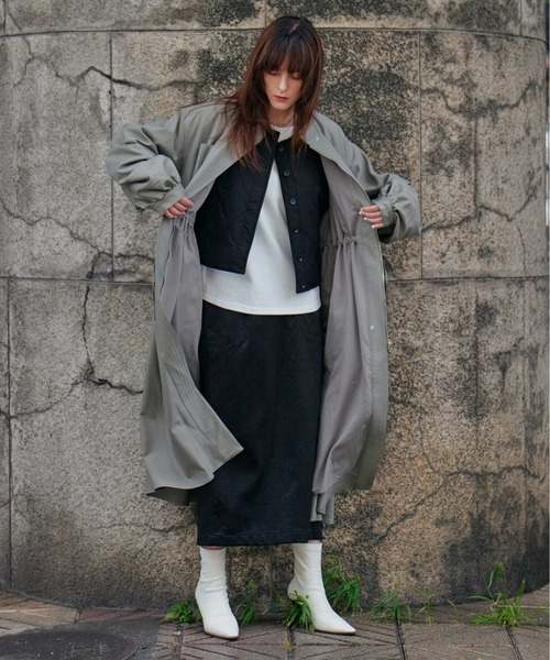 KOH.style（コースタイル）の「バックプリーツM-65ミリタリーコート（スカート・レディース・キャメル/ブラック/カーキ・LARGE/MEDIUM）」の5枚目の写真