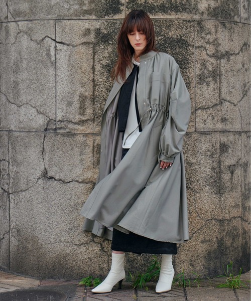 KOH.style（コースタイル）の「バックプリーツM-65ミリタリーコート（スカート・レディース・キャメル/ブラック/カーキ・LARGE/MEDIUM）」の6枚目の写真