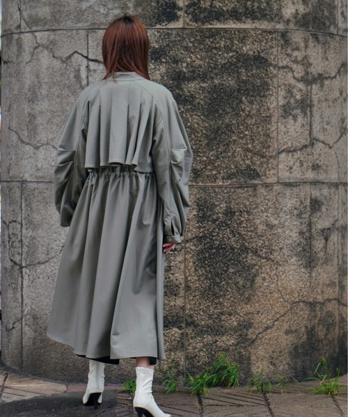 KOH.style（コースタイル）の「バックプリーツM-65ミリタリーコート（スカート・レディース・キャメル/ブラック/カーキ・LARGE/MEDIUM）」の8枚目の写真