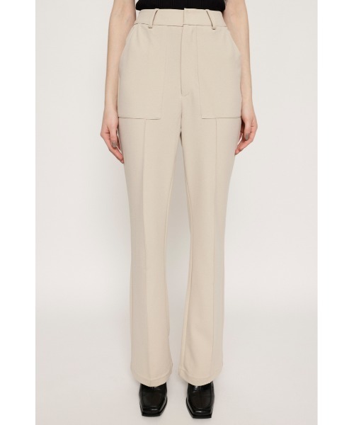 SLY（スライ）の「HW PATCH PK C/P FLARE PT ハイウエスト パッチポケット センタープレス フレアパンツ セットアップ可能（スラックス・レディース・レッド/ブラック/アイボリー・1/2）」の6枚目の写真