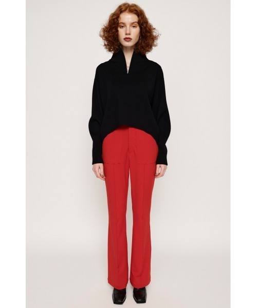 SLY（スライ）の「HW PATCH PK C/P FLARE PT ハイウエスト パッチポケット センタープレス フレアパンツ セットアップ可能（スラックス・レディース・レッド/ブラック/アイボリー・1/2）」の18枚目の写真