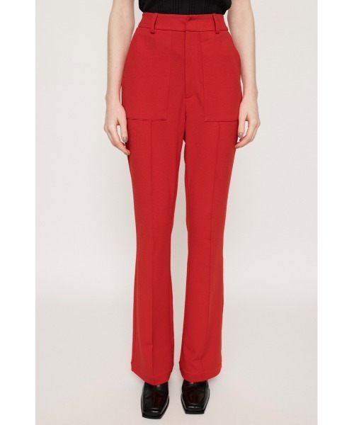 SLY（スライ）の「HW PATCH PK C/P FLARE PT ハイウエスト パッチポケット センタープレス フレアパンツ セットアップ可能（スラックス・レディース・レッド/ブラック/アイボリー・1/2）」の20枚目の写真