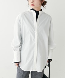 PUAL CE CIN | 【Du noir】バンド／ノーカラーブラウス(シャツ/ブラウス)