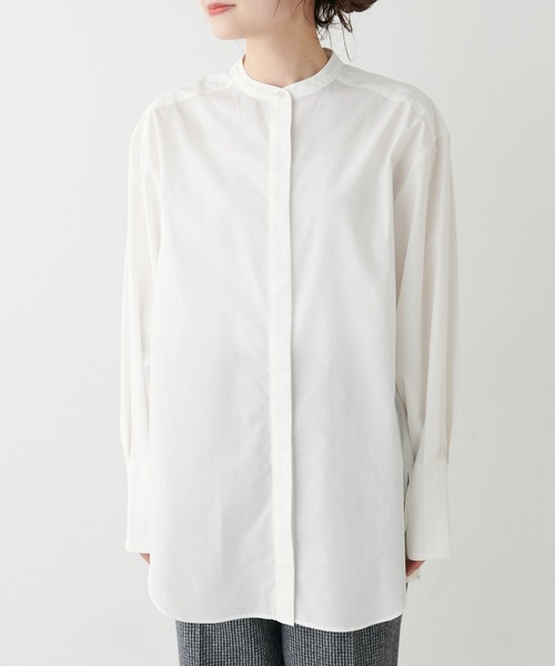 PUAL CE CIN(ピュアルセシン)の「【Du noir】バンド/ノーカラーブラウス(シャツ/ブラウス・レディース・ホワイト/ホワイト系・FREE)」の9枚目の写真