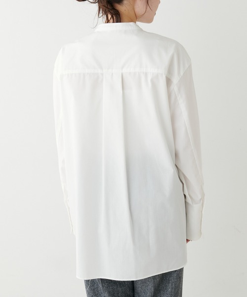 PUAL CE CIN(ピュアルセシン)の「【Du noir】バンド/ノーカラーブラウス(シャツ/ブラウス・レディース・ホワイト/ホワイト系・FREE)」の11枚目の写真