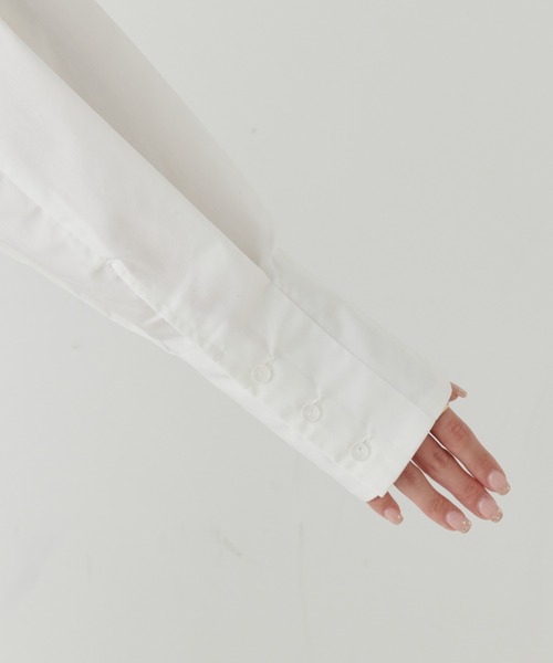 PUAL CE CIN(ピュアルセシン)の「【Du noir】バンド/ノーカラーブラウス(シャツ/ブラウス・レディース・ホワイト/ホワイト系・FREE)」の12枚目の写真