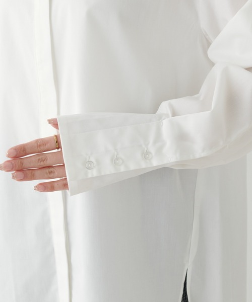 PUAL CE CIN(ピュアルセシン)の「【Du noir】バンド/ノーカラーブラウス(シャツ/ブラウス・レディース・ホワイト/ホワイト系・FREE)」の14枚目の写真