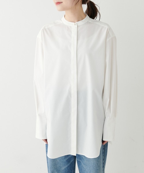 PUAL CE CIN(ピュアルセシン)の「【Du noir】バンド/ノーカラーブラウス(シャツ/ブラウス・レディース・ホワイト/ホワイト系・FREE)」の20枚目の写真