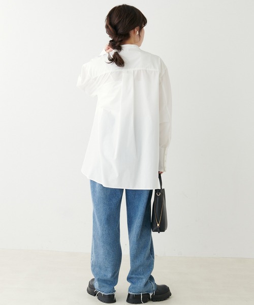 PUAL CE CIN(ピュアルセシン)の「【Du noir】バンド/ノーカラーブラウス(シャツ/ブラウス・レディース・ホワイト/ホワイト系・FREE)」の8枚目の写真