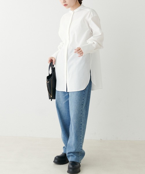 PUAL CE CIN(ピュアルセシン)の「【Du noir】バンド/ノーカラーブラウス(シャツ/ブラウス・レディース・ホワイト/ホワイト系・FREE)」の7枚目の写真