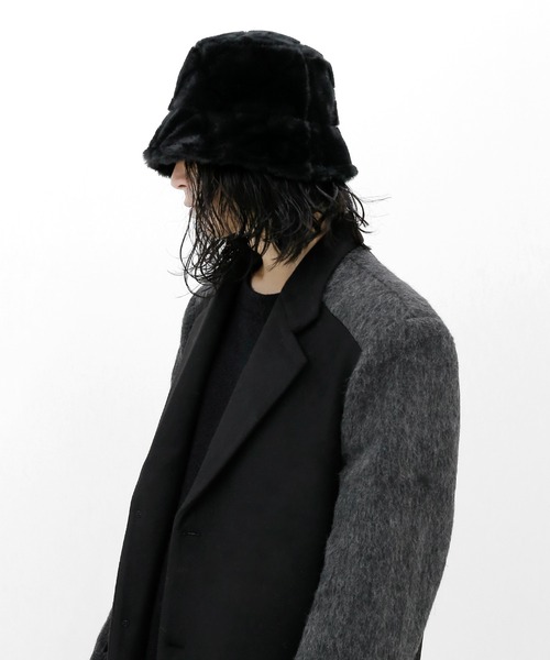 minsobi（ミンソビ）の「フェイクファーバケットハット（ハット・レディース・ブラック/ベージュ・FREE）」の2枚目の写真