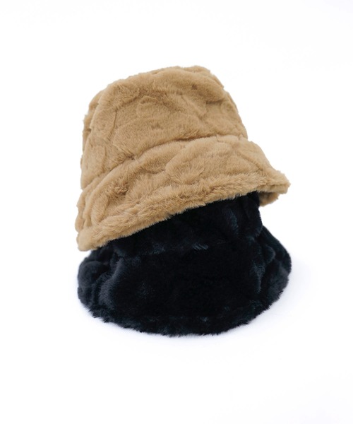 minsobi（ミンソビ）の「フェイクファーバケットハット（ハット・レディース・ブラック/ベージュ・FREE）」の22枚目の写真
