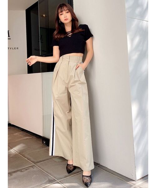 GYDA(ジェイダ)の「GG 2WAYバインダーショートTシャツ(Tシャツ/カットソー・レディース・ライトブルー/ブラック/パープル/オフホワイト・FREE)」の8枚目の写真