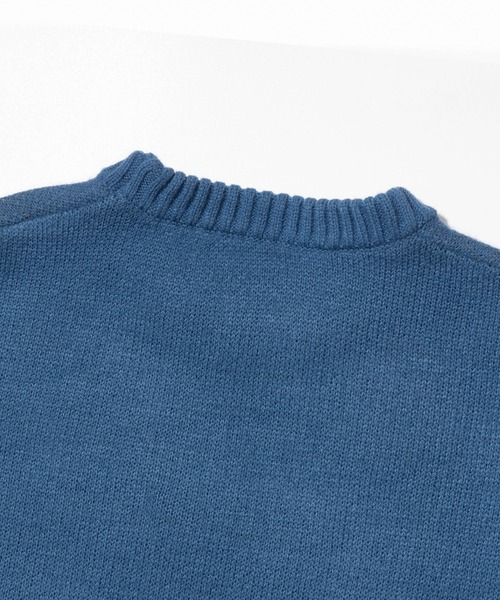 HOOK(フック)の「HOOK -original- アメカジワンちゃんイラストニット風スウェット(スウェット・メンズ・ライトグレー/ブルー・M/L/XL)」の17枚目の写真