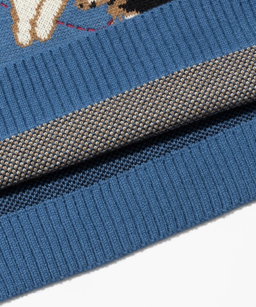 HOOK(フック)の「HOOK -original- アメカジワンちゃんイラストニット風スウェット(スウェット・メンズ・ライトグレー/ブルー・M/L/XL)」の19枚目の写真