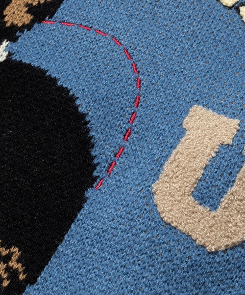 HOOK(フック)の「HOOK -original- アメカジワンちゃんイラストニット風スウェット(スウェット・メンズ・ライトグレー/ブルー・M/L/XL)」の12枚目の写真