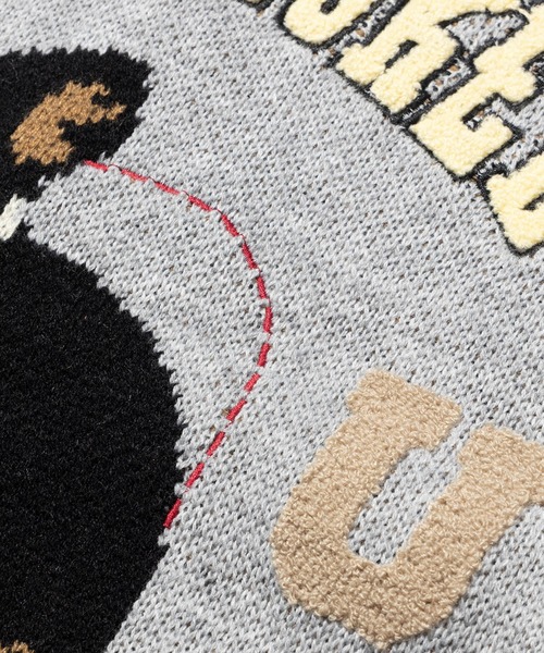 HOOK(フック)の「HOOK -original- アメカジワンちゃんイラストニット風スウェット(スウェット・メンズ・ライトグレー/ブルー・M/L/XL)」の20枚目の写真