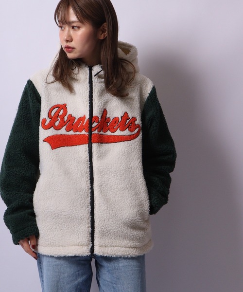 Bling Leads(ブリングリーズ)の「Bling Leads ボアサガラ刺繍ZIPパーカー(パーカー・メンズ・ベージュ×ブラック/ブラック×ベージュ/ホワイト×グリーン/ダークグリーン系/ホワイト/ブラウン系その他・XL/L/M)」の4枚目の写真