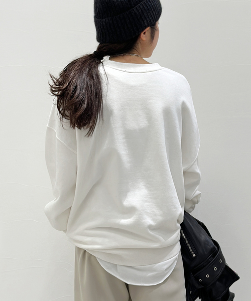 AP STUDIO（エーピーストゥディオ）の「コットンカシミヤスウェット（スウェット・レディース・ホワイト/チャコールグレー/ベージュ・FREE）」の11枚目の写真