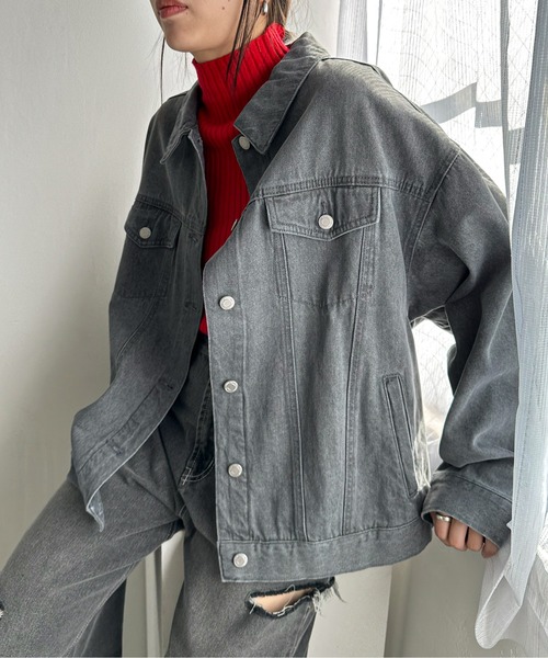 EPIMI E'PIMMY(エピミエピミー)の「〈ユニセックス〉オーバーデニムジャケット(デニムジャケット・レディース・ネイビー/ブルー/グレー/ブラック・MEDIUM)」の2枚目の写真