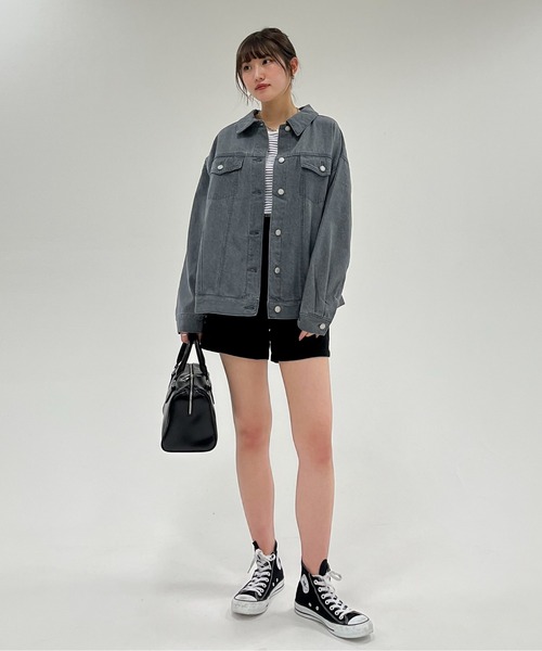 EPIMI E'PIMMY(エピミエピミー)の「〈ユニセックス〉オーバーデニムジャケット(デニムジャケット・レディース・ネイビー/ブルー/グレー/ブラック・MEDIUM)」の10枚目の写真