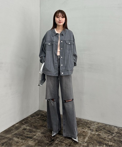 EPIMI E'PIMMY(エピミエピミー)の「〈ユニセックス〉オーバーデニムジャケット(デニムジャケット・レディース・ネイビー/ブルー/グレー/ブラック・MEDIUM)」の18枚目の写真