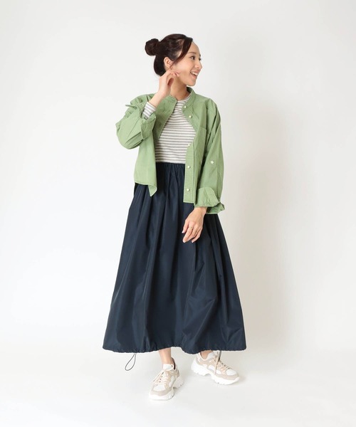 Jines(ジネス)の「ボーダードッキング・ドローコードワンピース(ワンピース・レディース・ブラック/グレー・38)」の19枚目の写真