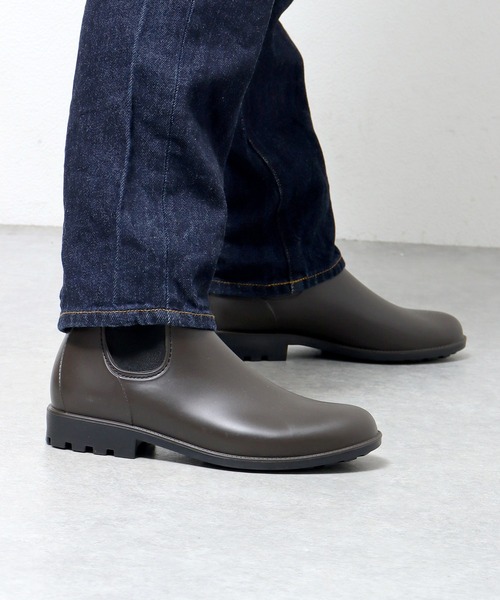 AAA+(サンエープラス)の「防水設計 サイドゴアレインブーツ(レインシューズ・メンズ・ダークブラウン/ブラック・LL/M/L)」の2枚目の写真