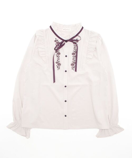 axes femme(アクシーズファム)の「薔薇刺繍ハイネックブラウス(シャツ/ブラウス・レディース・ブラック/キナリ/ピンク・LARGE/MEDIUM)」の7枚目の写真