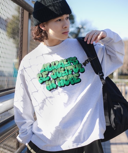 WEGO（ウィゴー）の「WEGO/ヘビーウエイト サガラグラフィックロンT（Tシャツ/カットソー・メンズ・グレー/ブラック/ホワイト/ブルー・LARGE/MEDIUM）」の3枚目の写真