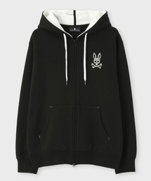 【Psycho & Bunny/サイコバニー】3Dロゴ　Wジップパーカー　XL Psycho Bunny（サイコバニー）の「WAVY BUNNYロゴ ジップアップ