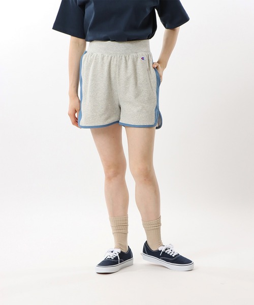 Champion(チャンピオン)の「【Champion/チャンピオン】レディース スウェットショーツ(スウェットパンツ・レディース・ヘザーグレー/グレイッシュブルー/ネイビー・MEDIUM/LARGE)」の2枚目の写真