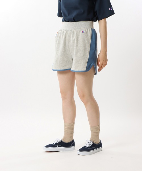 Champion(チャンピオン)の「【Champion/チャンピオン】レディース スウェットショーツ(スウェットパンツ・レディース・ヘザーグレー/グレイッシュブルー/ネイビー・MEDIUM/LARGE)」の4枚目の写真
