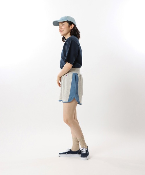 Champion(チャンピオン)の「【Champion/チャンピオン】レディース スウェットショーツ(スウェットパンツ・レディース・ヘザーグレー/グレイッシュブルー/ネイビー・MEDIUM/LARGE)」の7枚目の写真