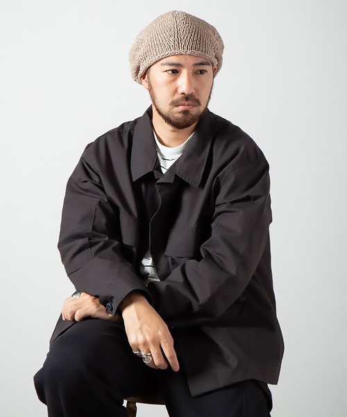 RACAL（ラカル）の「【Racal】Japanese paper Knit tam beret RL-22-1220（ハンチング/ベレー帽・メンズ・ブラック/ベージュ/ネイビー/グレー/イエロー/グリーン/オリーブ・FREE）」の12枚目の写真