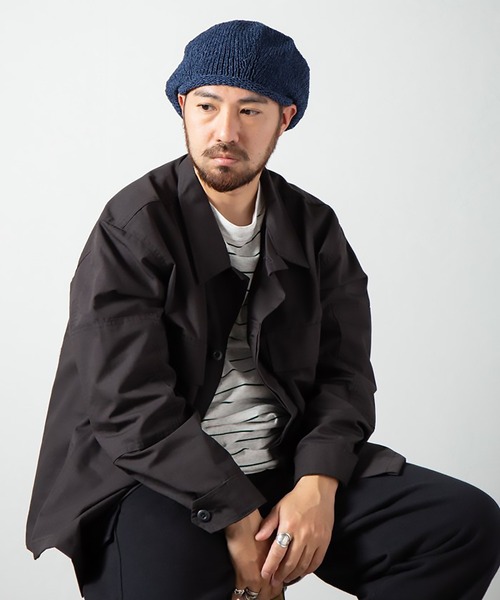 RACAL（ラカル）の「【Racal】Japanese paper Knit tam beret RL-22-1220（ハンチング/ベレー帽・メンズ・ブラック/ベージュ/ネイビー/グレー/イエロー/グリーン/オリーブ・FREE）」の10枚目の写真