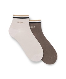 BOSS（ボス）の「2パック コットンブレンド シグネチャーストライプ ショートソックス（ソックス/靴下）」
