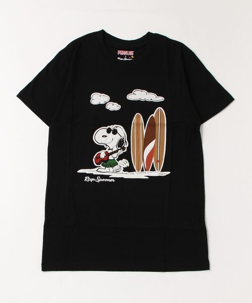 PEANUTS(ピーナッツ)の「【T18】【PEANUTS/ピーナッツ】UKULELE SNOOPY TEE(Tシャツ/カットソー・レディース・ブラック/ホワイト・LARGE/MEDIUM/SMALL)」の4枚目の写真