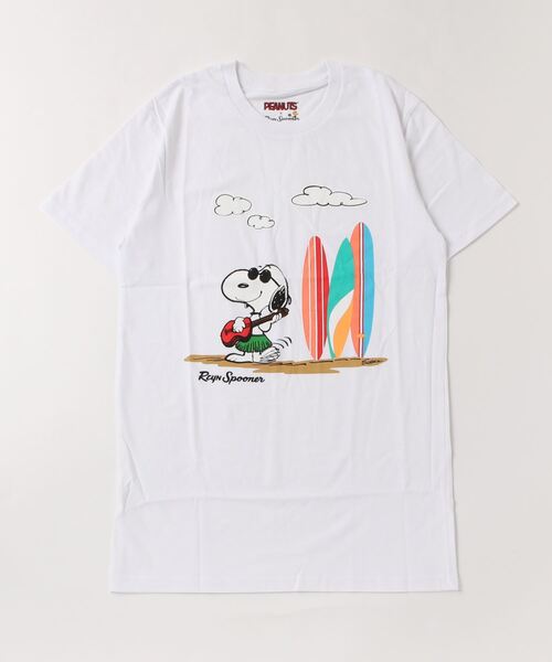 PEANUTS(ピーナッツ)の「【T18】【PEANUTS/ピーナッツ】UKULELE SNOOPY TEE(Tシャツ/カットソー・レディース・ブラック/ホワイト・LARGE/MEDIUM/SMALL)」の3枚目の写真