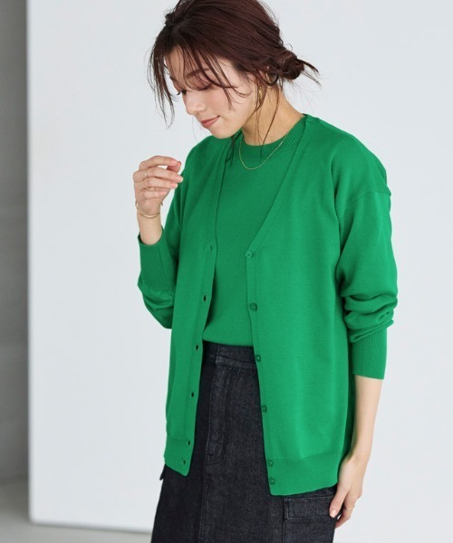 Pierrot（ピエロ）の「ニットカーディガン（カーディガン/ボレロ・レディース・ブラック/オフホワイト/グリーン/グレー/ブルーグリーン/ブラウン/ブルー・M/L）」の6枚目の写真