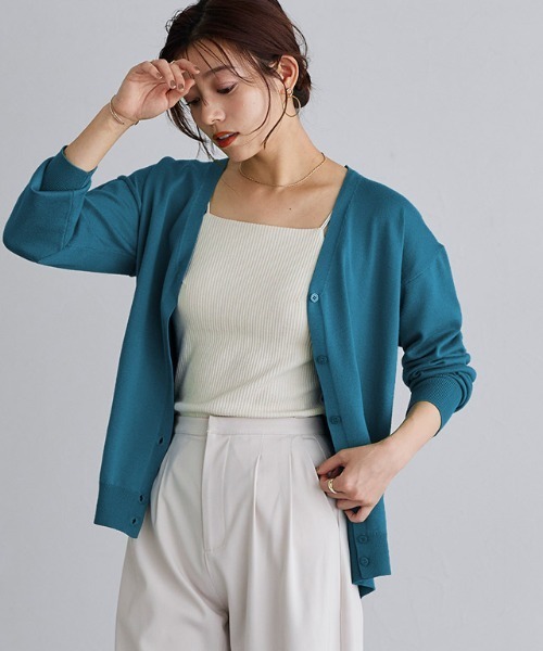 Pierrot（ピエロ）の「ニットカーディガン（カーディガン/ボレロ・レディース・ブラック/オフホワイト/グリーン/グレー/ブルーグリーン/ブラウン/ブルー・M/L）」の10枚目の写真