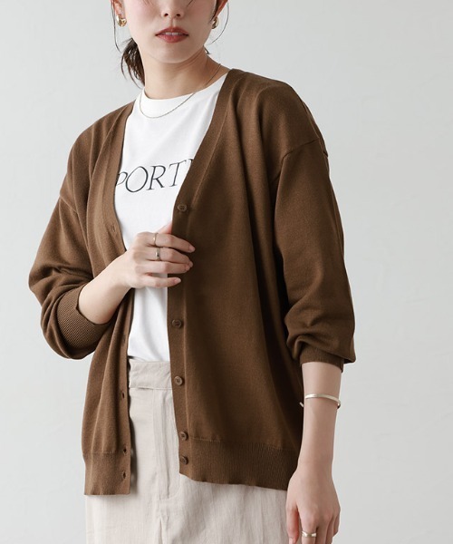 Pierrot（ピエロ）の「ニットカーディガン（カーディガン/ボレロ・レディース・ブラック/オフホワイト/グリーン/グレー/ブルーグリーン/ブラウン/ブルー・M/L）」の8枚目の写真